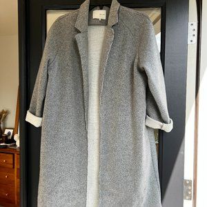 Oak + Fort long grey wool blend jacket / coat